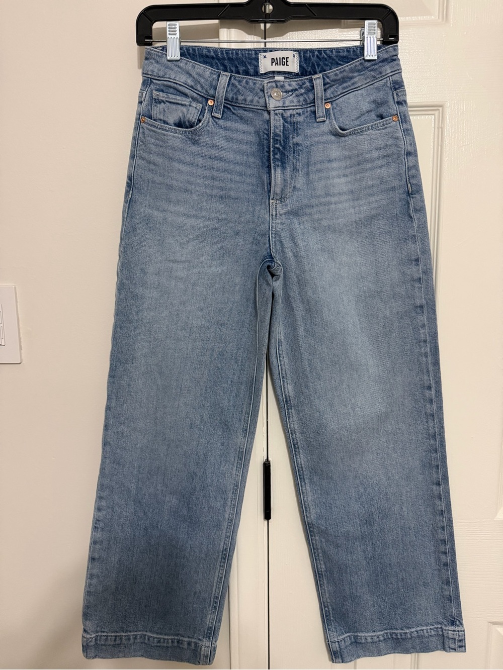 PAIGE Women's Light Blue Straight Leg Jeans